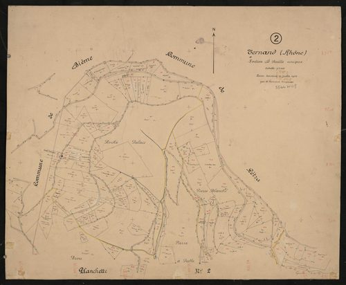 Section D feuille unique. Levé effectué en juillet 1950 : planchette n°2.