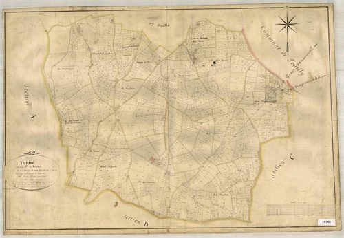 Section B dite de Ruissel, feuille n°2 (parcelles 506-1389).