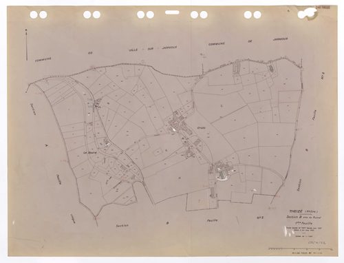 Section B dite de Ruissel 1ère feuille. Feuille dressée en 1827 révisée pour 1937. Edition à jour pour 1983.