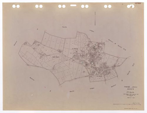 Section D 1ère feuille. Feuille dressée en 1827 révisée pour 1937. Edition à jour pour 1983.