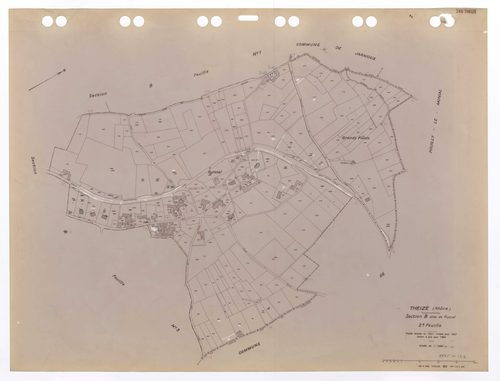 Section B dite de Ruissel 2e feuille. Feuille dressée en 1827 révisée pour 1937. Edition à jour pour 1983.