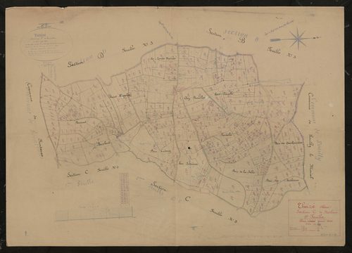 Section C dite de Merloux 1ère feuille (ancienne 1ère feuille). Plan révisé pour 1937.