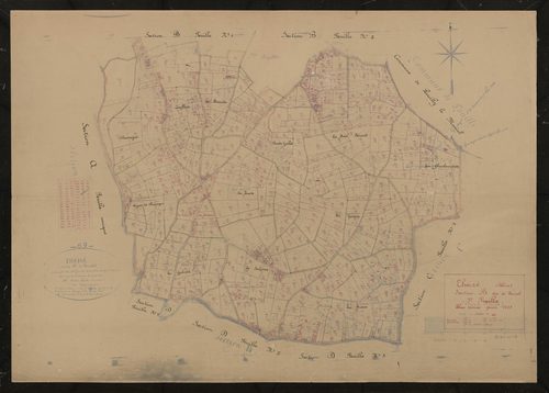 Section B dite de Ruissel 3e feuille (partie de l'ancienne 2e feuille). Plan révisé pour 1937.