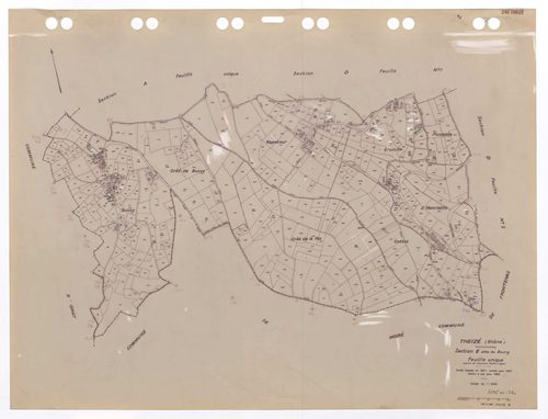 Section E dite de Bussy feuille unique (partie de l'ancienne feuille unique). Feuille dressée en 1827 révisée pour 1937. Edition à jour pour 1983.
