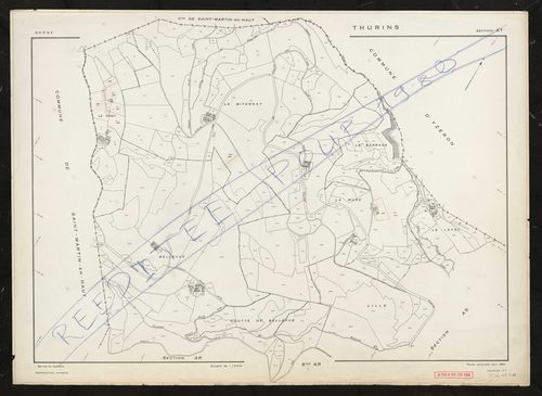 Section AT. Feuille renouvelée pour 1960. Réédition pour 1980.