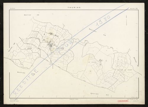 Section AO. Feuille renouvelée pour 1960. Réédition pour 1980.