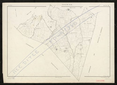 Section AL. Feuille renouvelée pour 1960. Réédition pour 1980.