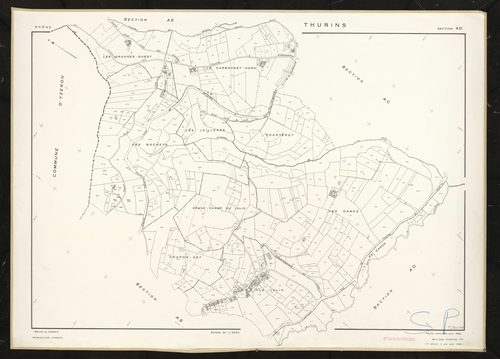 Section AD. Feuille renouvelée pour 1960. 2e édition à jour pour 1980.