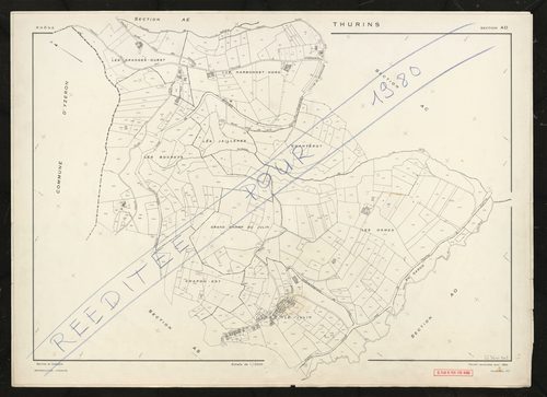 Section AD. Feuille renouvelée pour 1960. Réédition pour 1980.