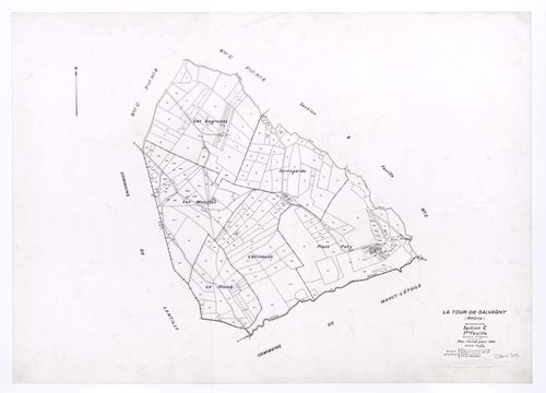 Section C feuille n°1 (ancienne 2e feuille). Plan révisé pour 1936.