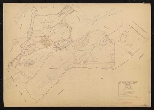 Section B feuille n°2 (partie de l'ancienne 1ère feuille). Plan révisé pour 1936. Réédité pour 1975. 2e édition à jour pour 1972.