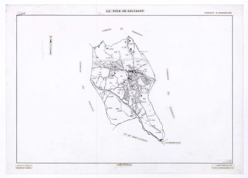 Tableau d'assemblage (TA). Cadastre remanié pour 1991.