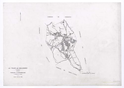 Tableau d'assemblage (TA). Cadastre révisé pour 1936.
