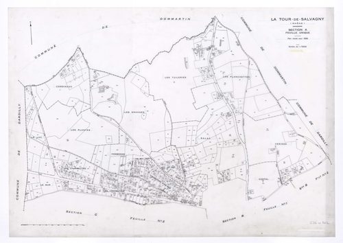 Section A feuille unique. Plan révisé pour 1936.