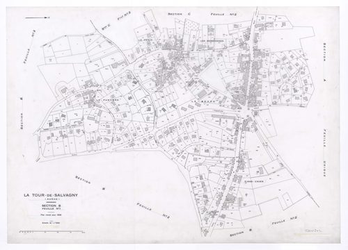 Section B feuille n°1. Plan révisé pour 1936.