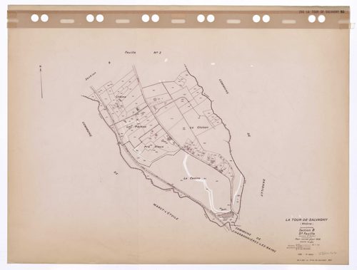 Section B feuille n°3 (ancienne 2e feuille). Plan révisé pour 1936. 3e édition à jour pour 1980.