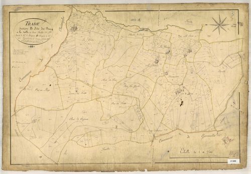 Section B dite du Bourg et la Salle, feuille n°1 (parcelles 1-401) avec développement du hameau de Cornu (1/1250).