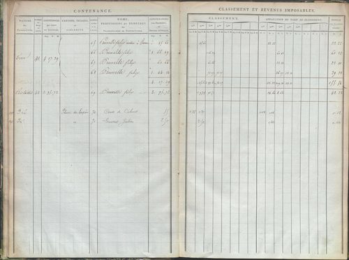 État de sections et matrice de rôle de la contribution foncière.