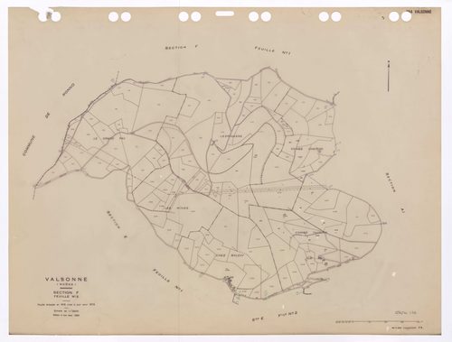 Section F feuille n°2. Feuille dressée en 1818 mise à jour pour 1972. Edition à jour pour 1983.
