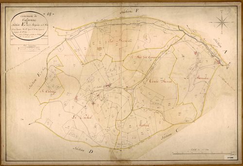 Section E dite de Longenève, feuille n°2 (parcelles 280-502).