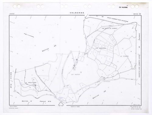 Section AD. Feuille renouvelée pour 1972. Edition à jour pour 1983.
