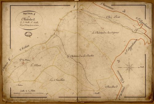 Section A dite du Châtelard, feuille n°1 (parcelles 1-210).