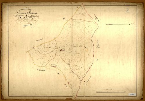 Section A dite de la Maison Blanche, feuille n°2 (parcelles 172-322).
