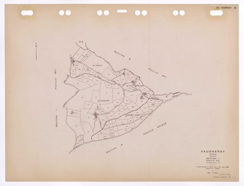 Section I feuille n°2 (ancienne feuille J2). Feuille dressée en 1824 mise à jour pour 1956. 2e édition à jour pour 1980.
