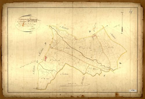 Section C dite du Logis Neuf, feuille unique (parcelles 1-156).