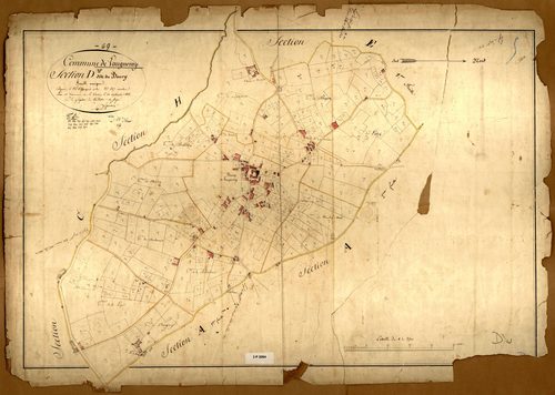 Section D dite du Bourg, feuille unique (parcelles 1-487).