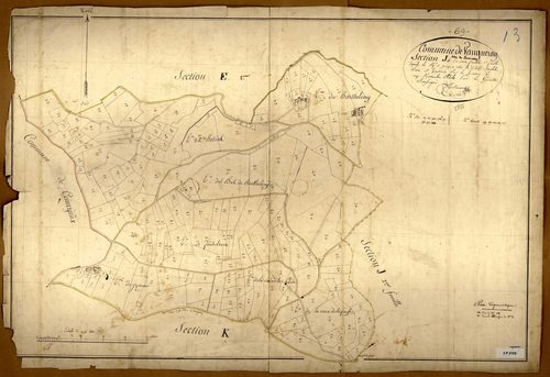 Section J dite du Jumeau, feuille n°1 (parcelles 1-245).