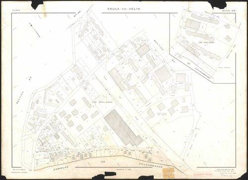 Section AW. Feuille renouvelée pour 1967. 2e édition à jour pour 1975. Plan supprimé.