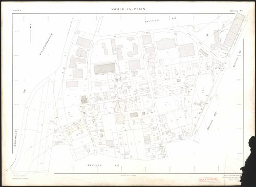 Section AY. Feuille renouvelée pour 1967. 2e édition à jour pour 1975. Plan supprimé.