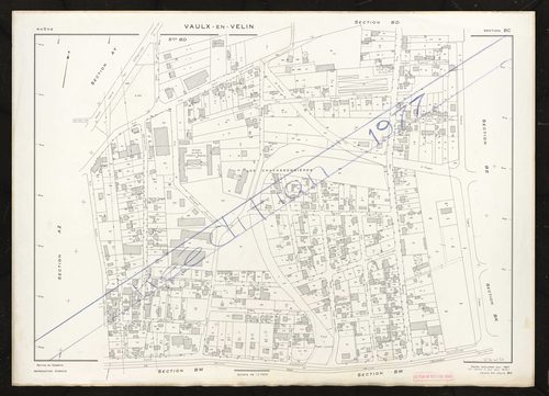 Section BC. Feuille renouvelée pour 1967. 2e édition à jour pour 1975. Réédition pour 1977.
