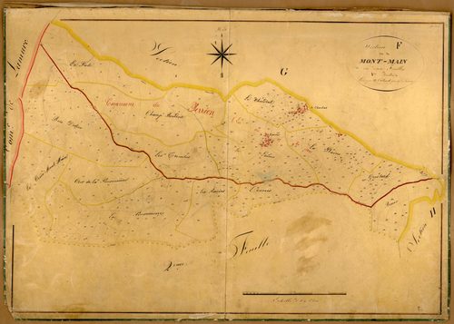 Section F dite du Mont-Main, feuille n°1 (parcelles 1-451) : une partie de la section a été attribuée au Perréon.