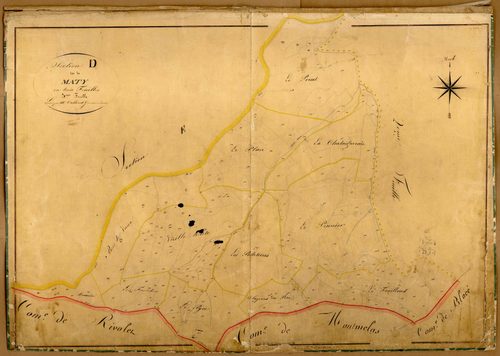 Section D dite du Maty, feuille n°3 (parcelles 696-889).