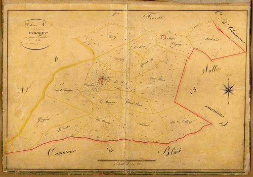 Section C dite du Fagolet, feuille n°2 (parcelles 562-890) : une partie de la section a été attribuée au Perréon.