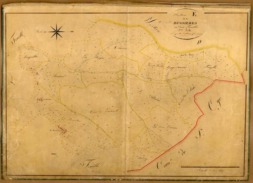 Section E dite des Bussières, feuille n°2 (parcelles 506-881).
