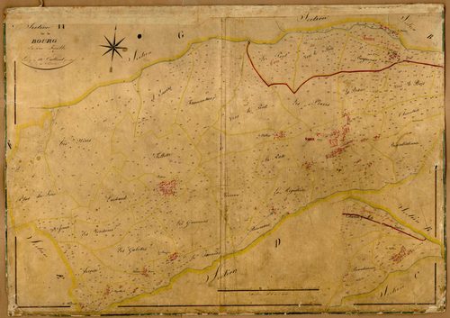 Section H dite du Bourg, feuille unique (parcelles 1-1162) : une partie de la section a été attribuée au Perréon.