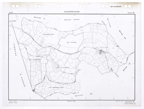 Section AS. Feuille renouvelée pour 1960. Edition à jour pour 1985.