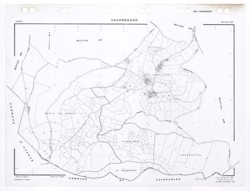 Section AO. Feuille renouvelée pour 1960. Edition à jour pour 1985.