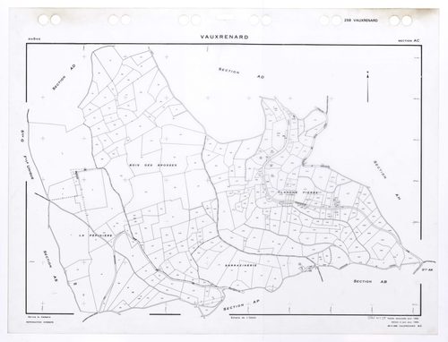 Section AC. Feuille renouvelée pour 1960. Edition à jour pour 1985.