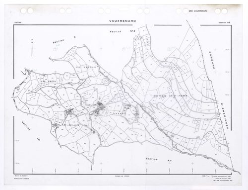 Section AE. Feuille renouvelée pour 1960. Edition à jour pour 1985.