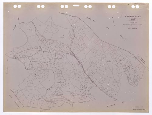 Section A feuille n°2. Feuille dressée en 1823 mise à jour pour 1960. Edition à jour pour 1985.