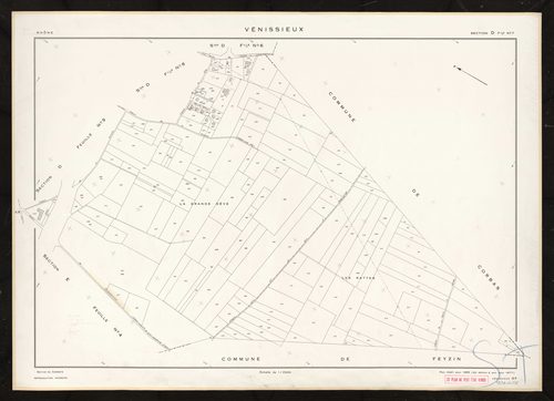 Section D feuille n°7. Plan établi pour 1950. 2e édition à jour pour 1977.