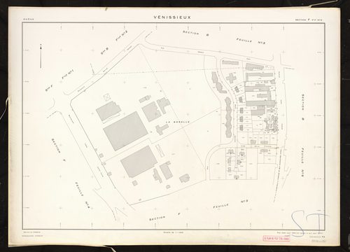 Section F feuille n°2. Plan établi pour 1950. 2e édition à jour pour 1974.