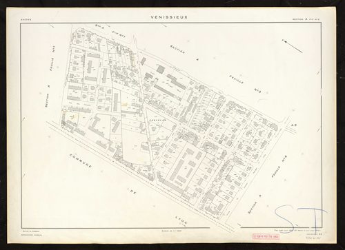 Section A feuille n°2. Plan établi pour 1950. 3e édition à jour pour 1974.