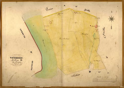 Section D dite de la Corsière, feuille n°1 : section attribuée à Saint-Fons en 1888.