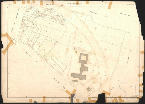Section D feuille n°9. Plan établi pour 1950.