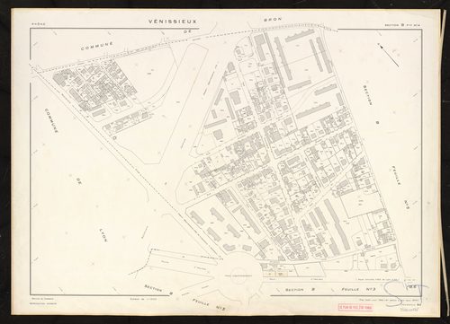 Section B feuille n°4. Plan établi pour 1950. 3e édition à jour pour 1974.